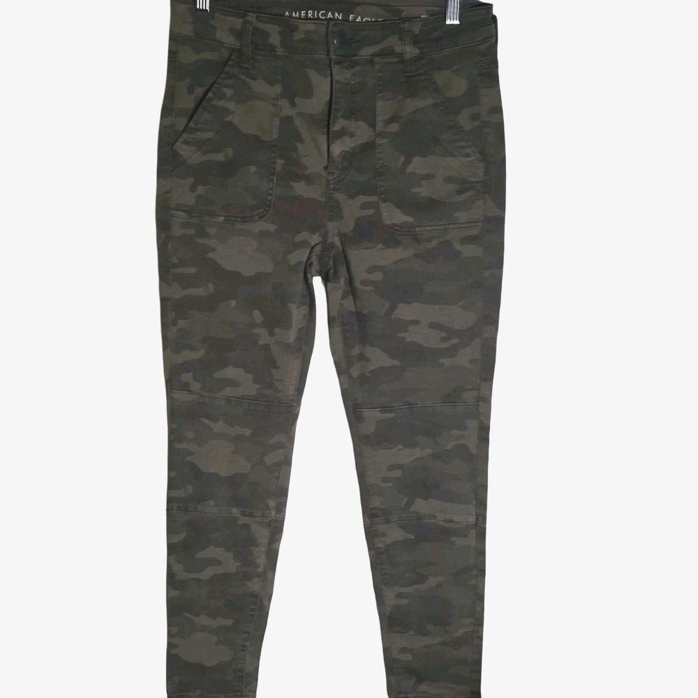 American Eagle Hi Rise Camo Jegging Super Stretch Skinny‎ Pants Women 10 X-Short